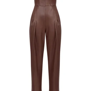 Elisabetta Franchi Tuta Donna bustier in ecopelle